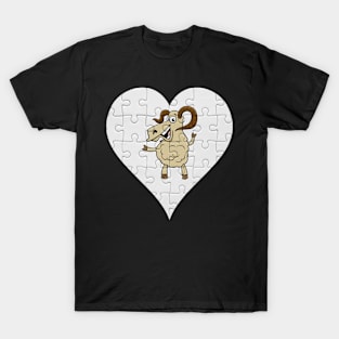 Jigsaw  Sheep Heart Design - Farm Animals Sheep T-Shirt